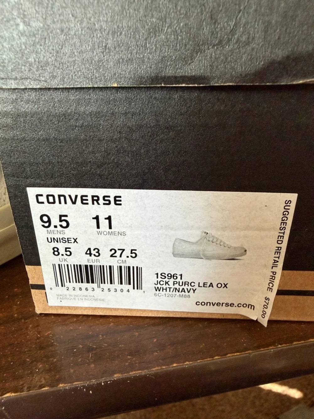 Converse Jack Purcell Leather Ox Low Top Sneakers w/ Box - Sz 9.5M / 11W - Picture 2 of 9